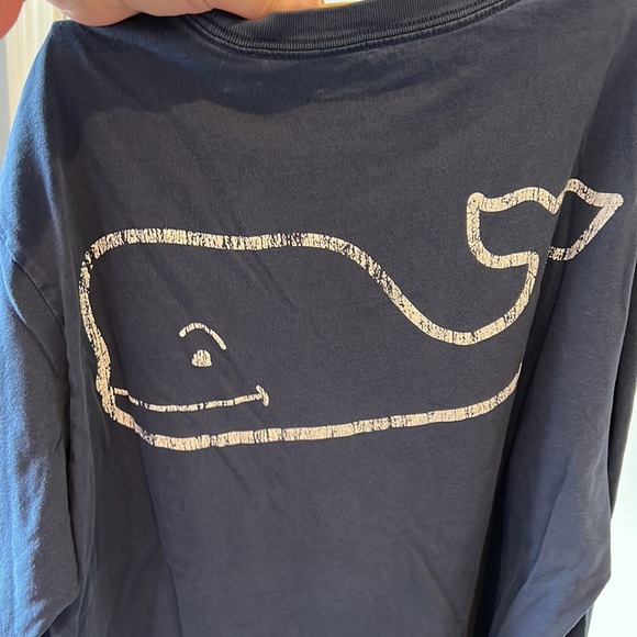 Adult Sz S Vineyard Vines navy logo long sleeve tee - Picture 2 of 4